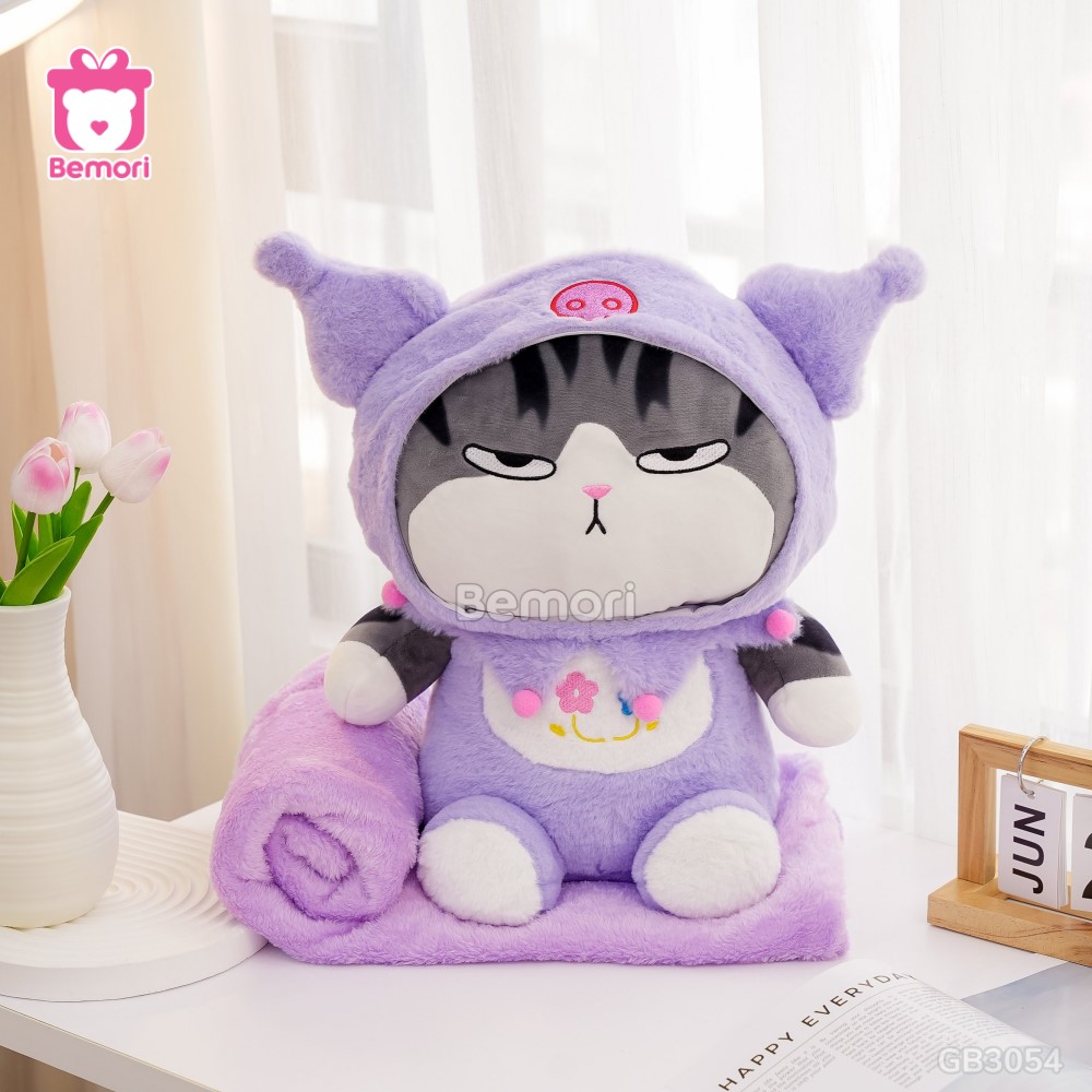 Gối Chăn Mền Mèo Hoàng Thượng Cosplay Kuromi