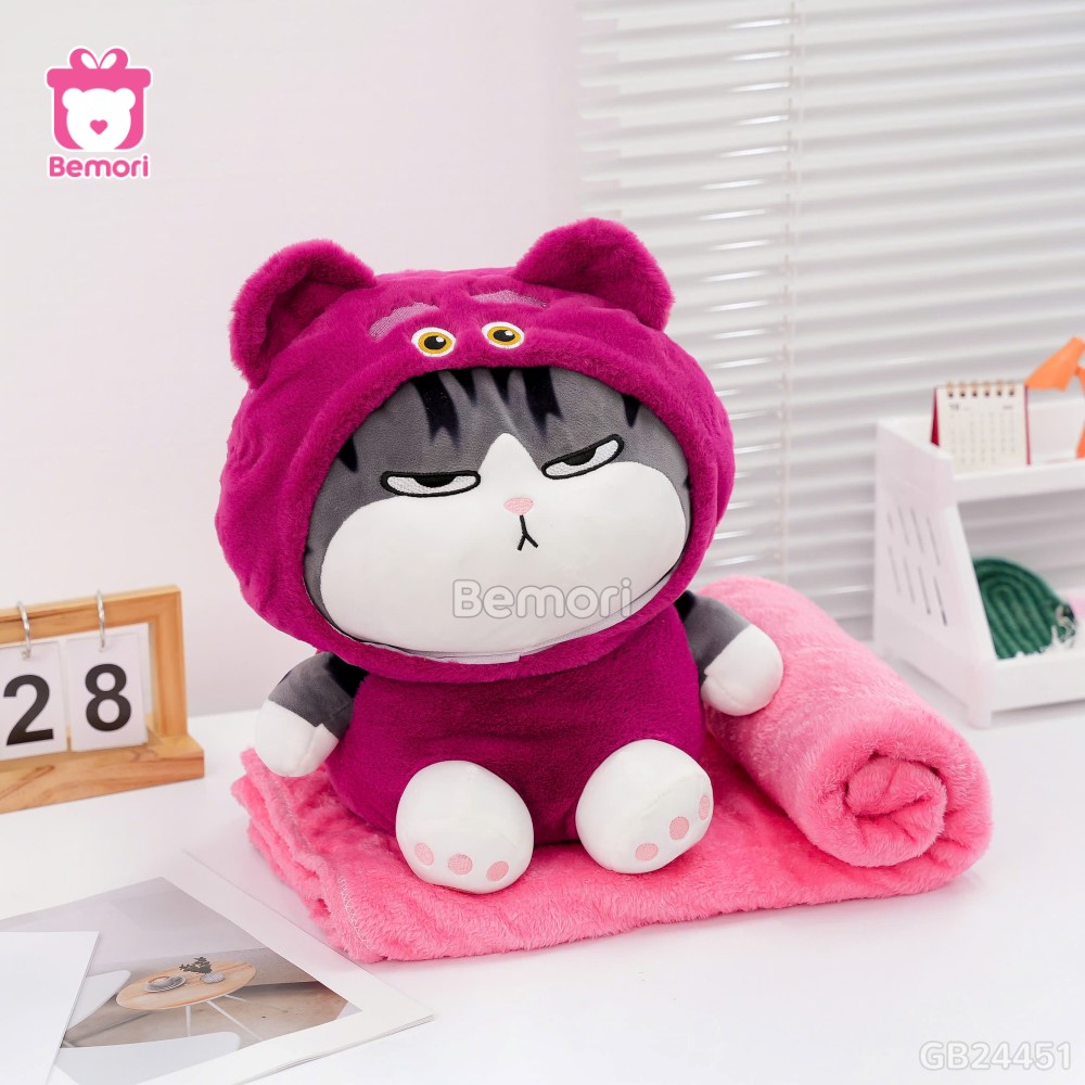 Gối Chăn Mền Mèo Hoàng Thượng Cosplay Lotso