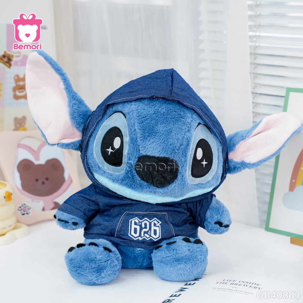 Gối Chăn Mền Stitch Xanh Đậm Áo Nỉ