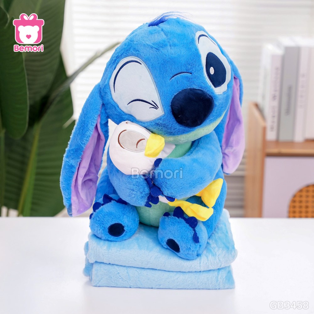 Gối Chăn Mền Stitch Ôm Vịt mềm mịn, dễ thương