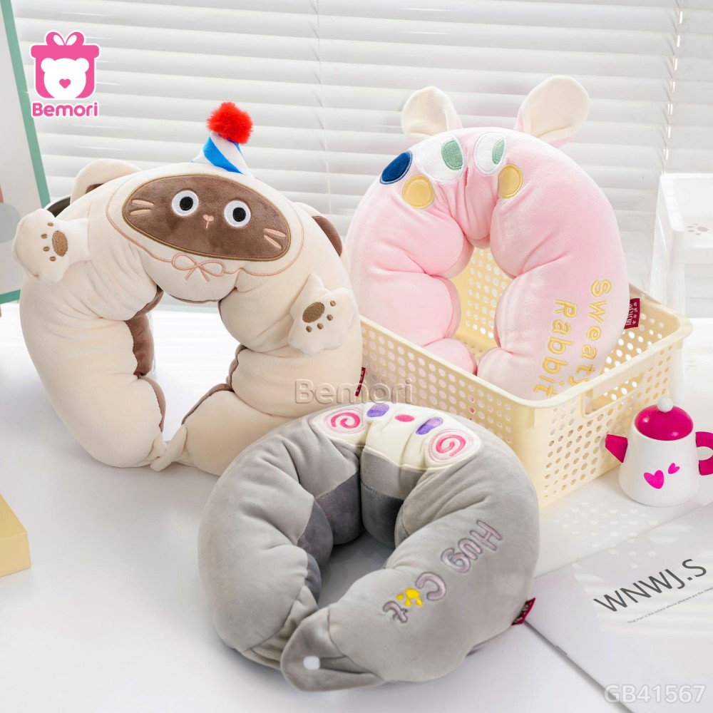 Gối Cổ Bông Dài Tai Thú