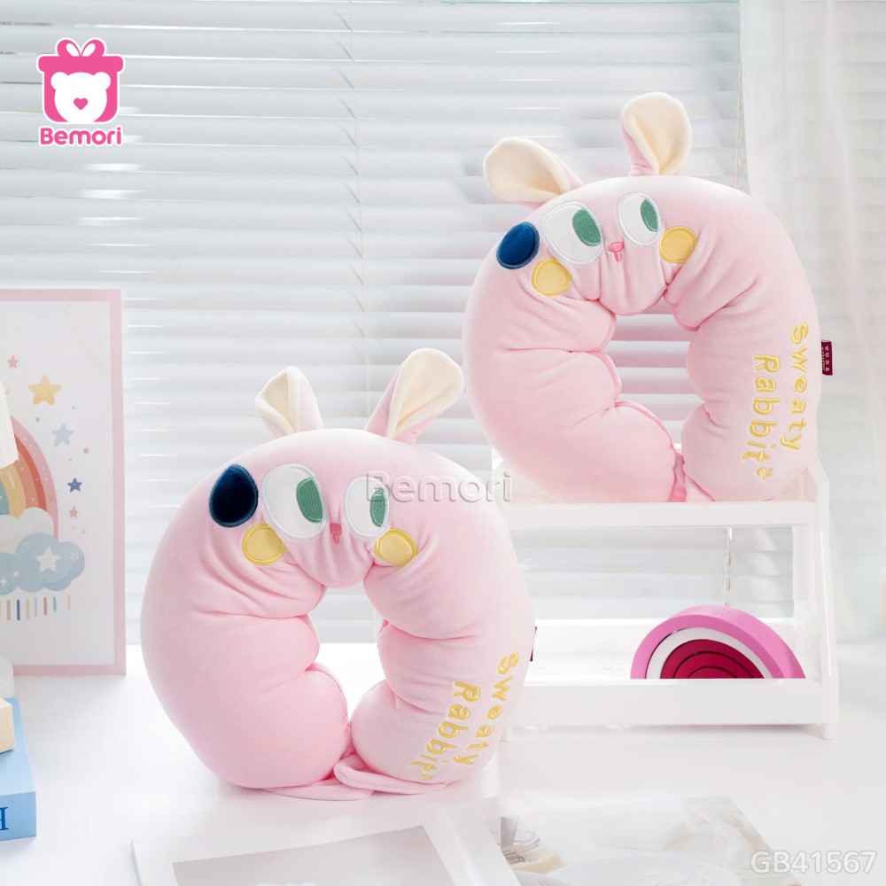 Gối Cổ Cao Su Dài Tai Thú