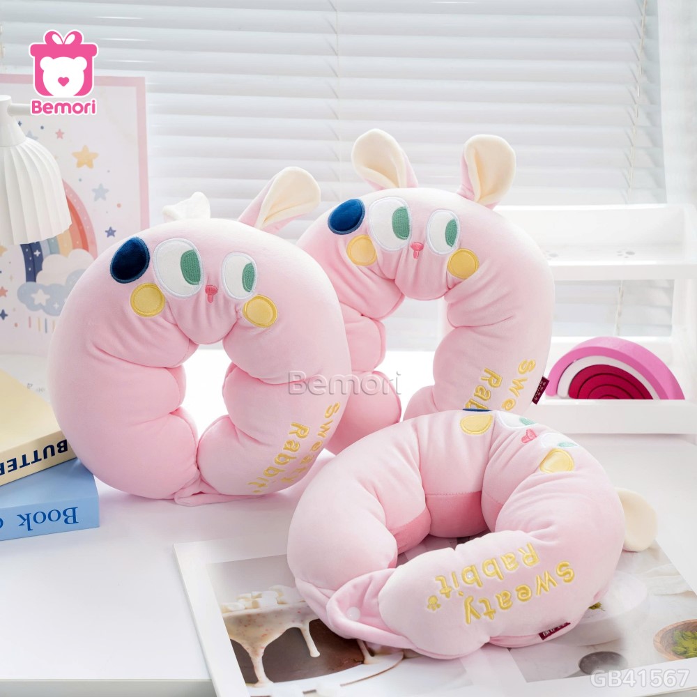 Gối Cổ Cao Su Dài Tai Thú