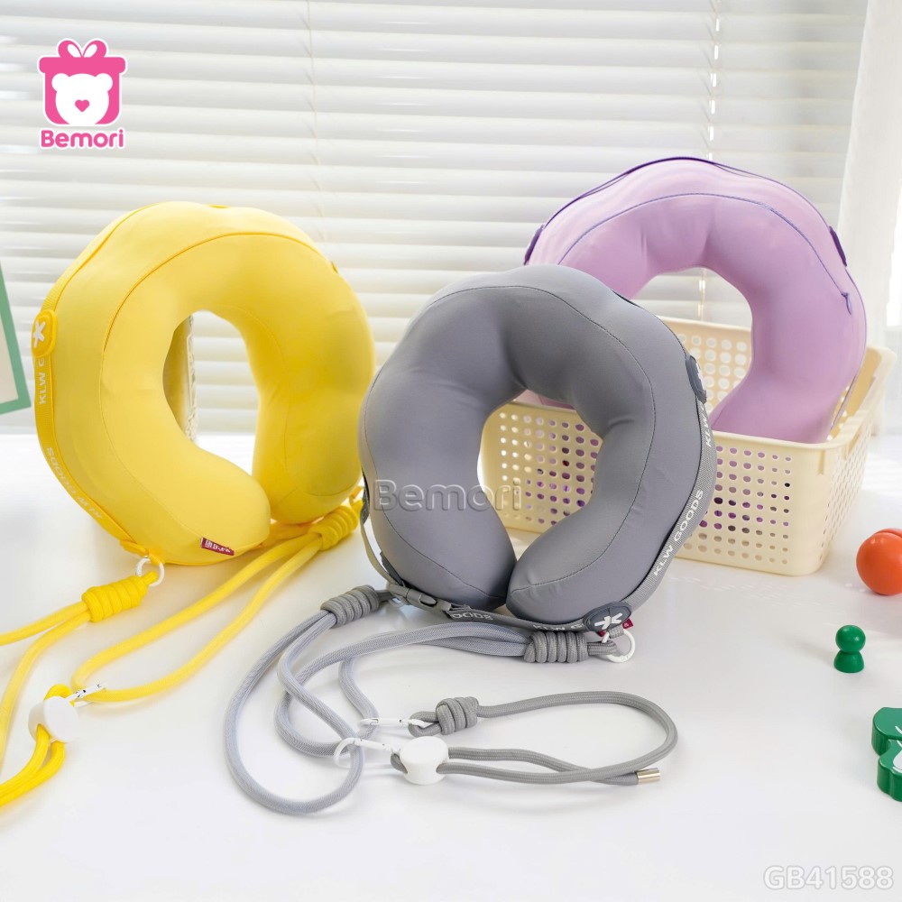 Gối Cổ Cao Su Dây Viền Chữ