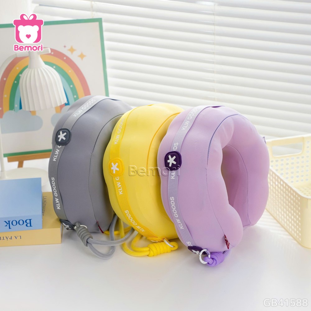 Gối Cổ Cao Su Dây Viền Chữ