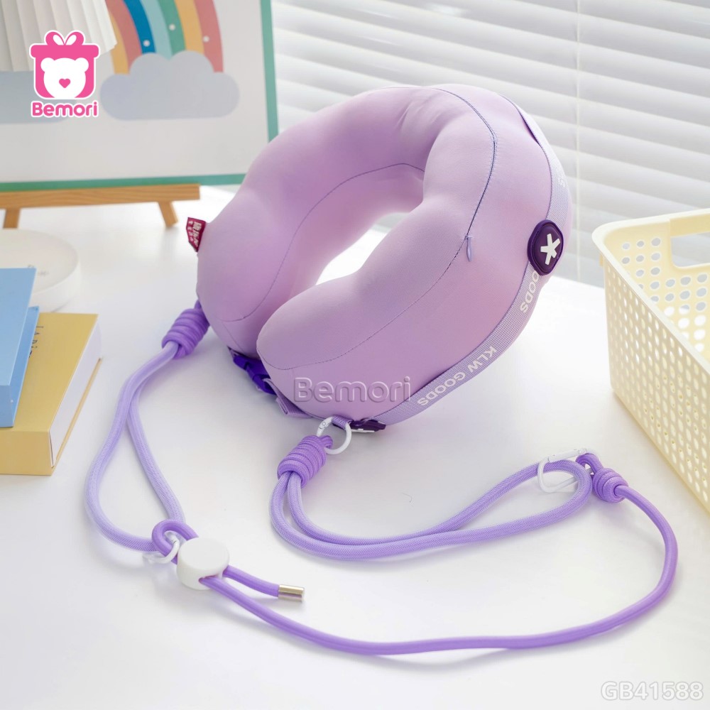 Gối Cổ Cao Su Dây Viền Chữ