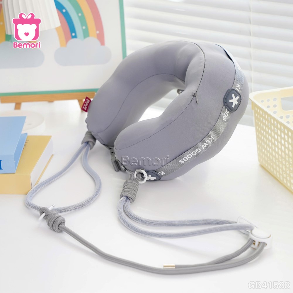 Gối Cổ Cao Su Dây Viền Chữ