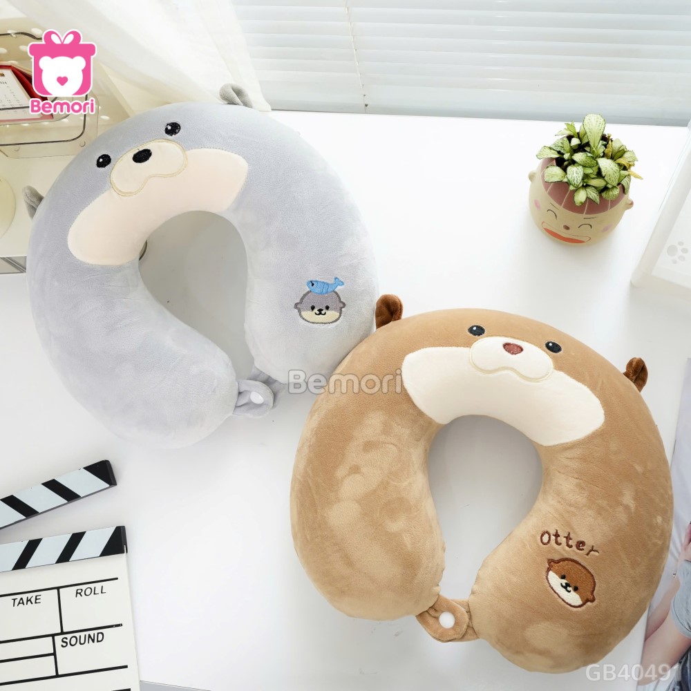 Gối Cổ Cao Su Hải Cẩu có 2 màu xinh xắn