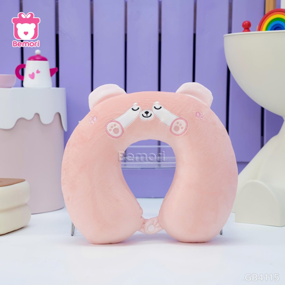 Gối Cổ Cao Su Gấu Ngủ