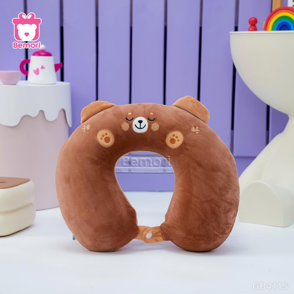Gối Cổ Cao Su Gấu Ngủ
