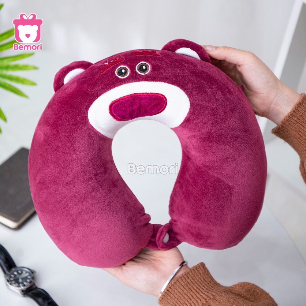 Gối Cổ Cao Su – Lotso Đỏ Đậm