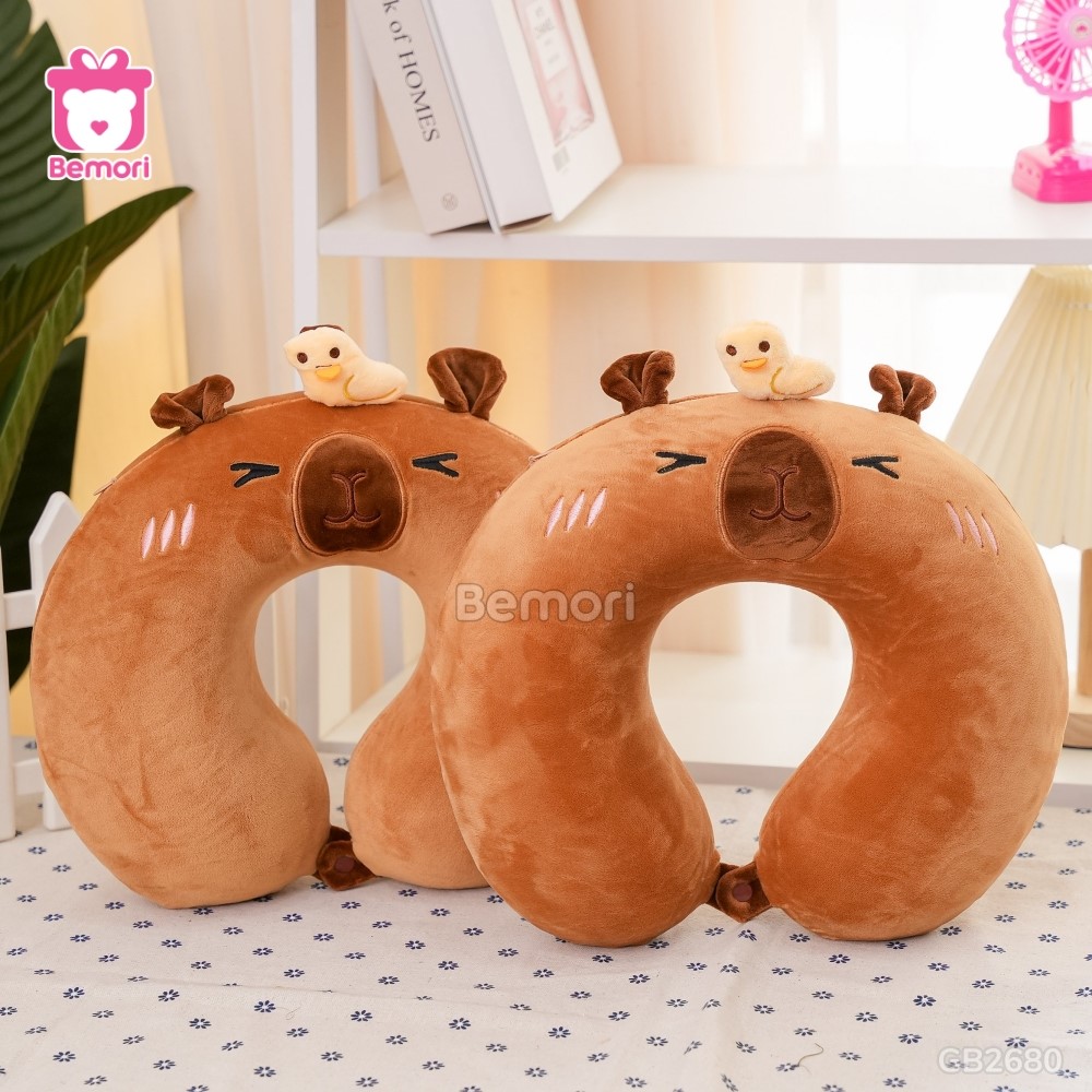 Gối Cổ Capybara Đội Vịt