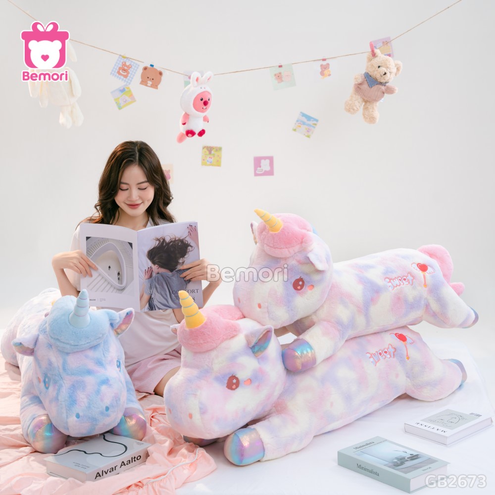 Gối Bông Unicorn Nằm Galaxy Bigsize