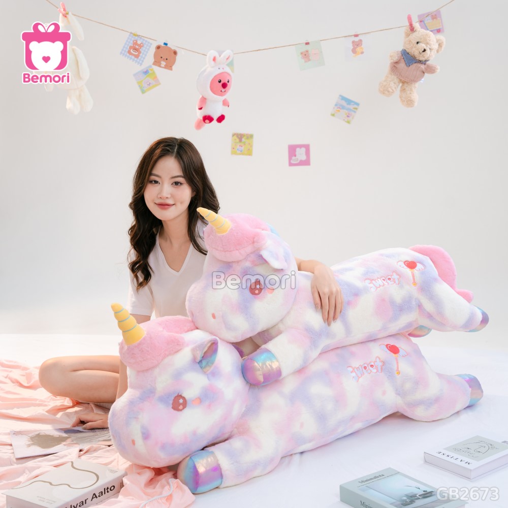 Gối Bông Unicorn Nằm Galaxy Bigsize