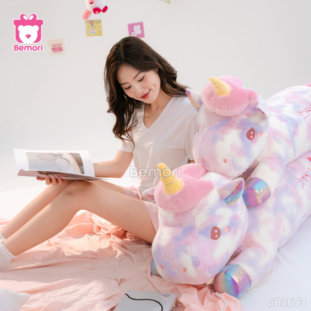 Gối Bông Unicorn Nằm Galaxy Bigsize