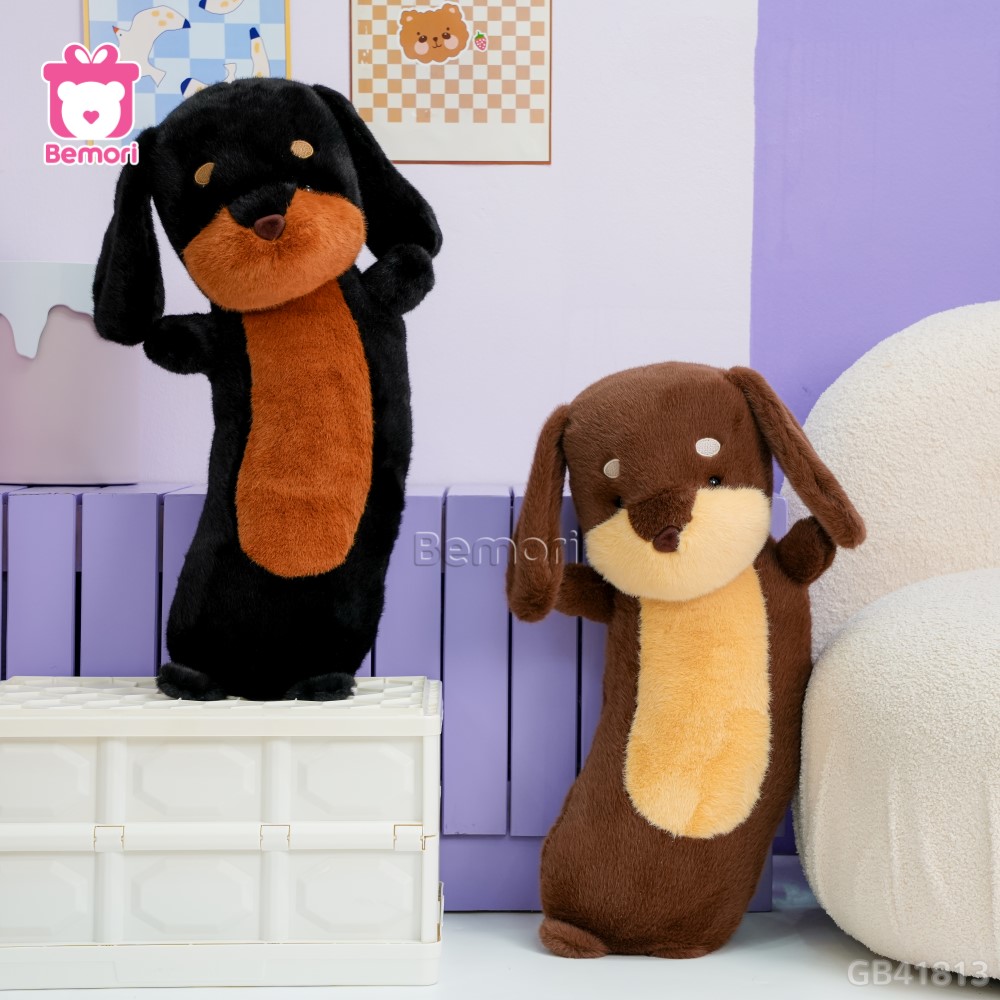 Gối Ôm Chó Xúc Xích Ngậm Hoa Hồng