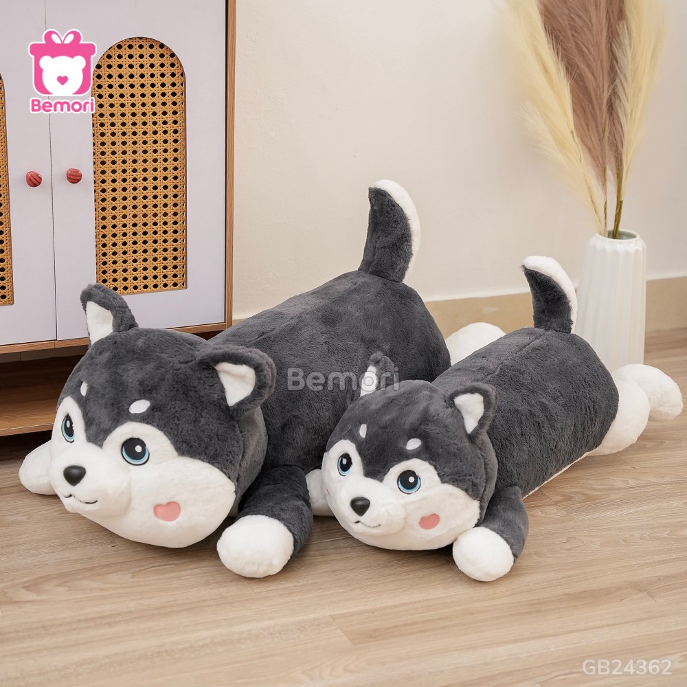 Gối Ôm Husky Má Tim Xám Nằm nhồi bông polyester trắng đàn hồi loại 1