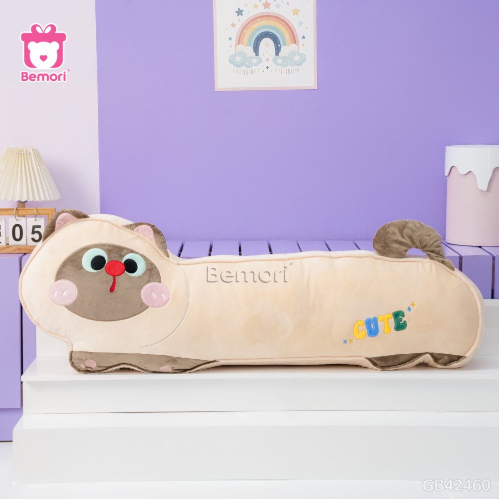 Gối Ôm Mèo Mắt Tròn nằm xuống là muốn ngủ ngay