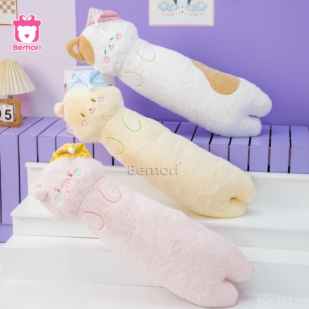 Gối Ôm Vải Lông Bộ Thú Đội Mũ nằm xuống là muốn ngủ ngay