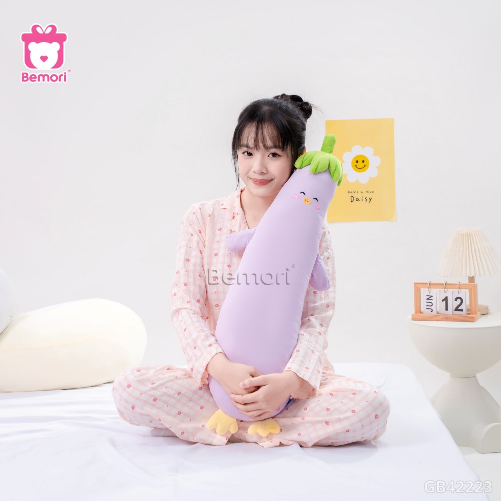 Gối Ôm Trái Cây Thun Lạnh cà tím