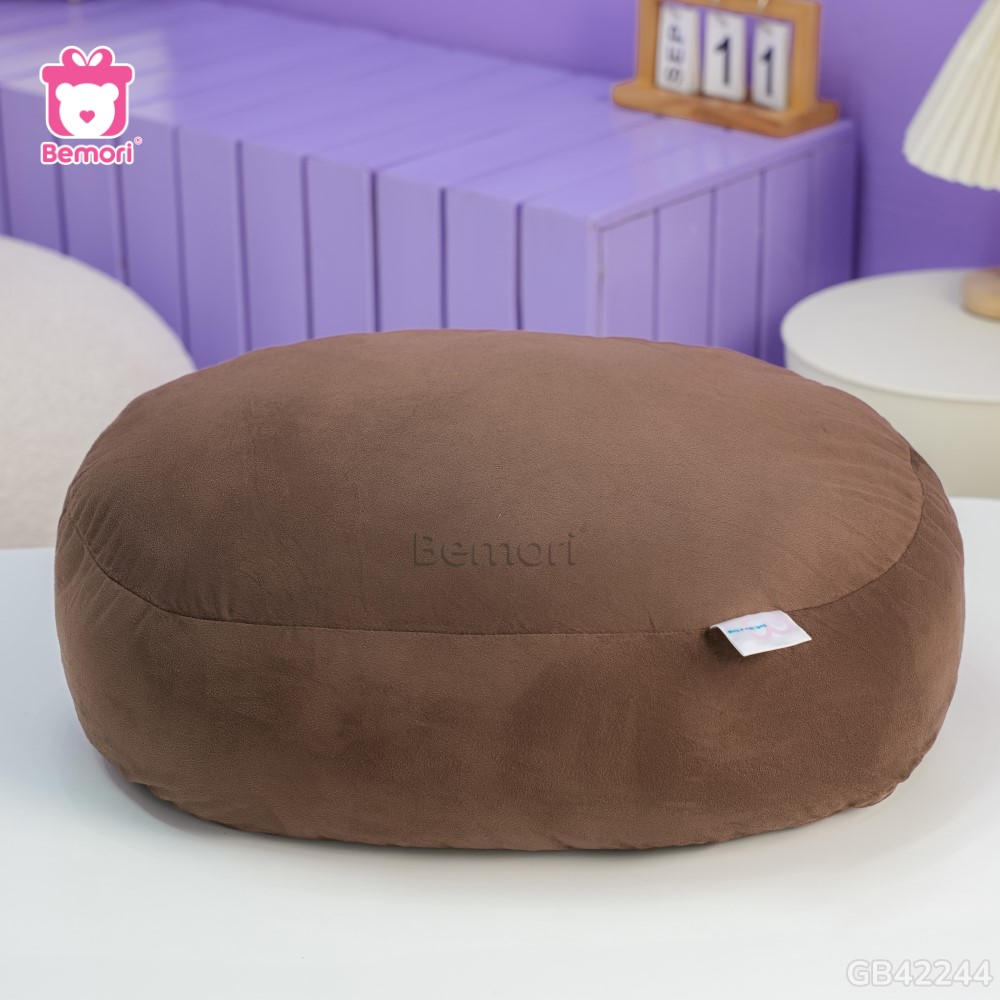 Gối Mochi Da Lộn màu nâu đậm