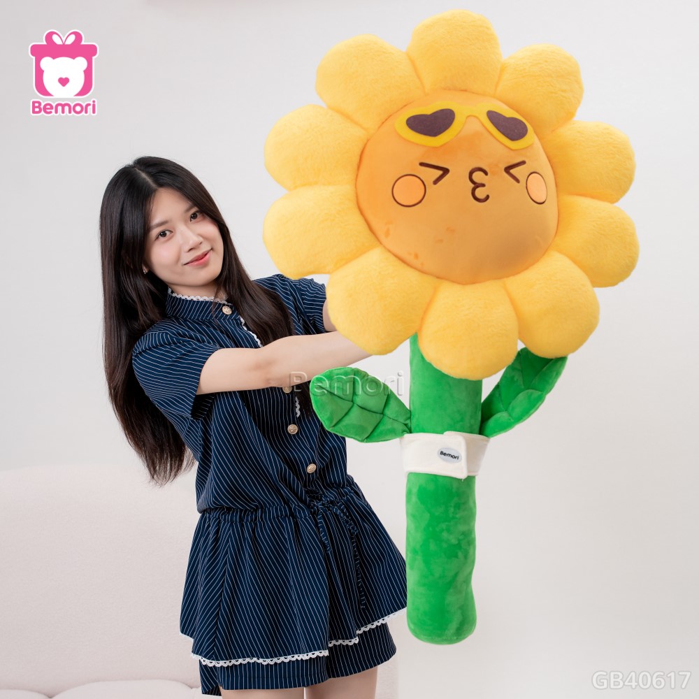 Bó Hoa Hướng Dương Bông Vải Lông