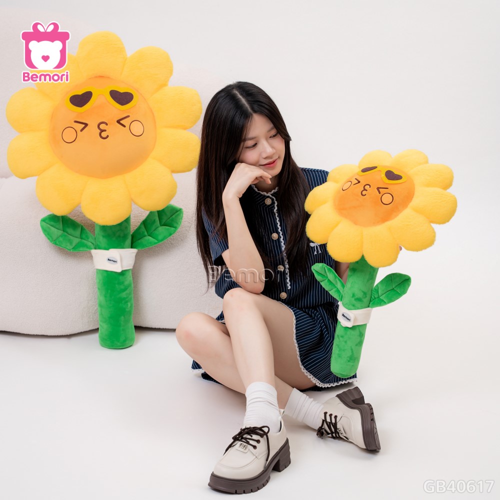 Bó Hoa Hướng Dương Bông Vải Lông