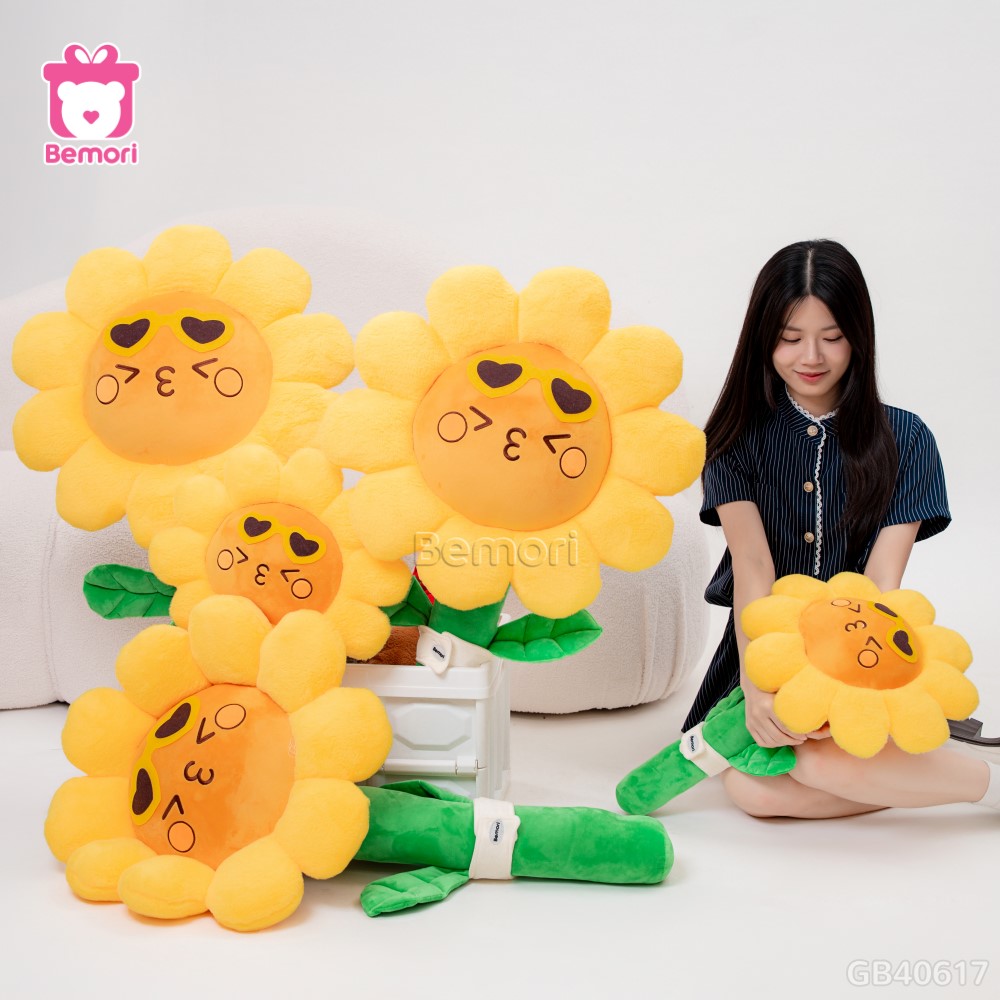 Bó Hoa Hướng Dương Bông Vải Lông