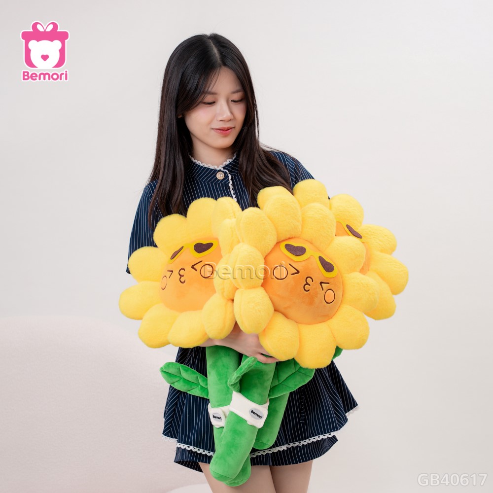 Bó Hoa Hướng Dương Bông Vải Lông