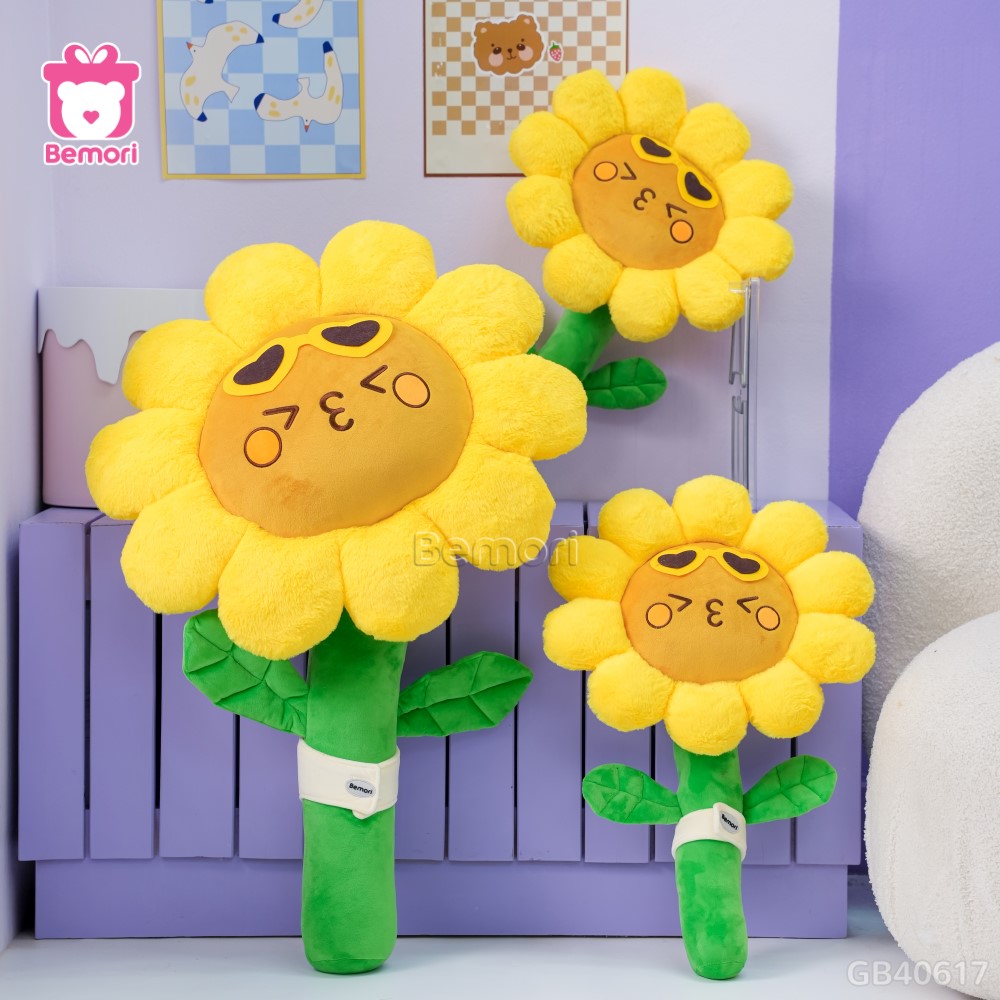 Bó Hoa Hướng Dương Bông Vải Lông