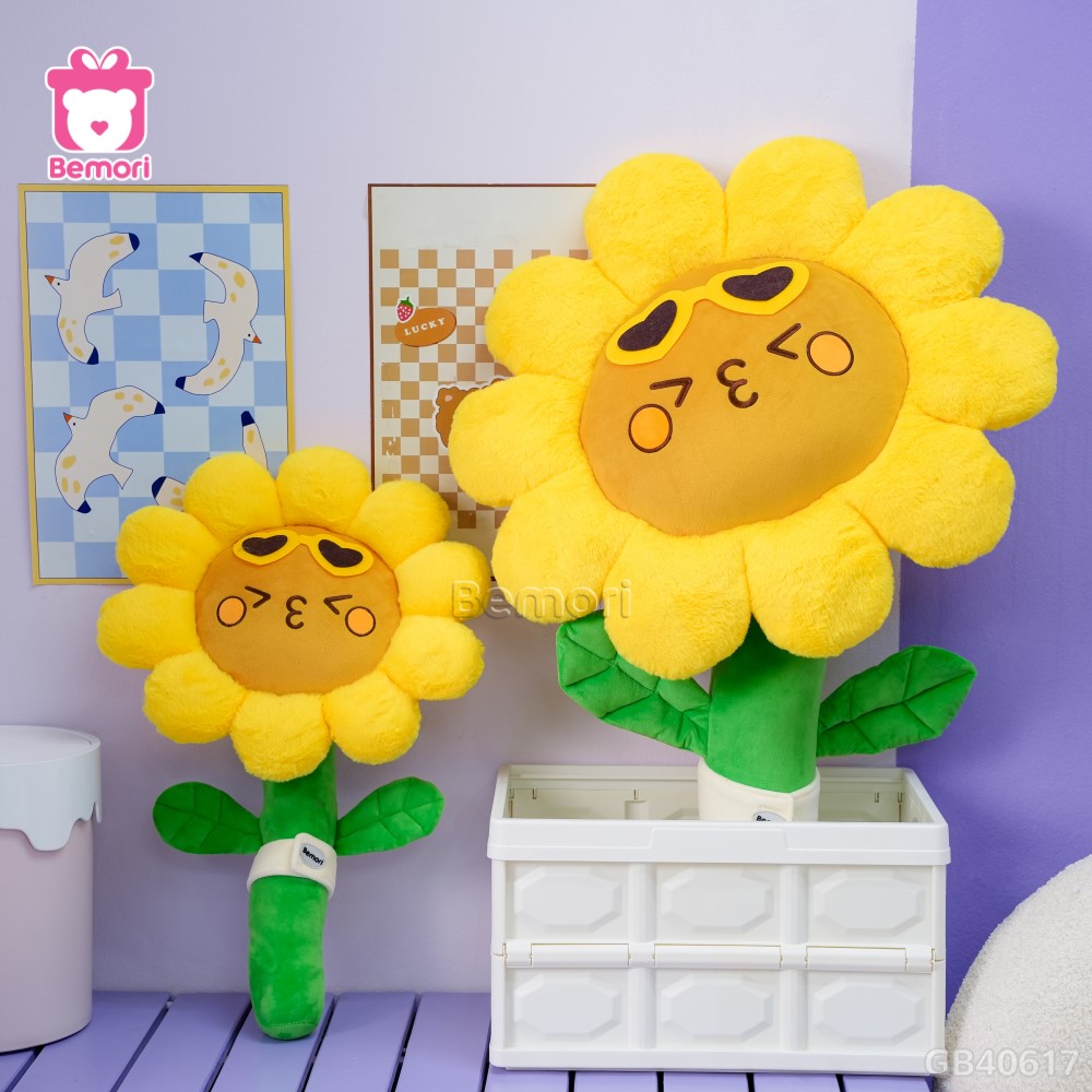 Bó Hoa Hướng Dương Bông Vải Lông