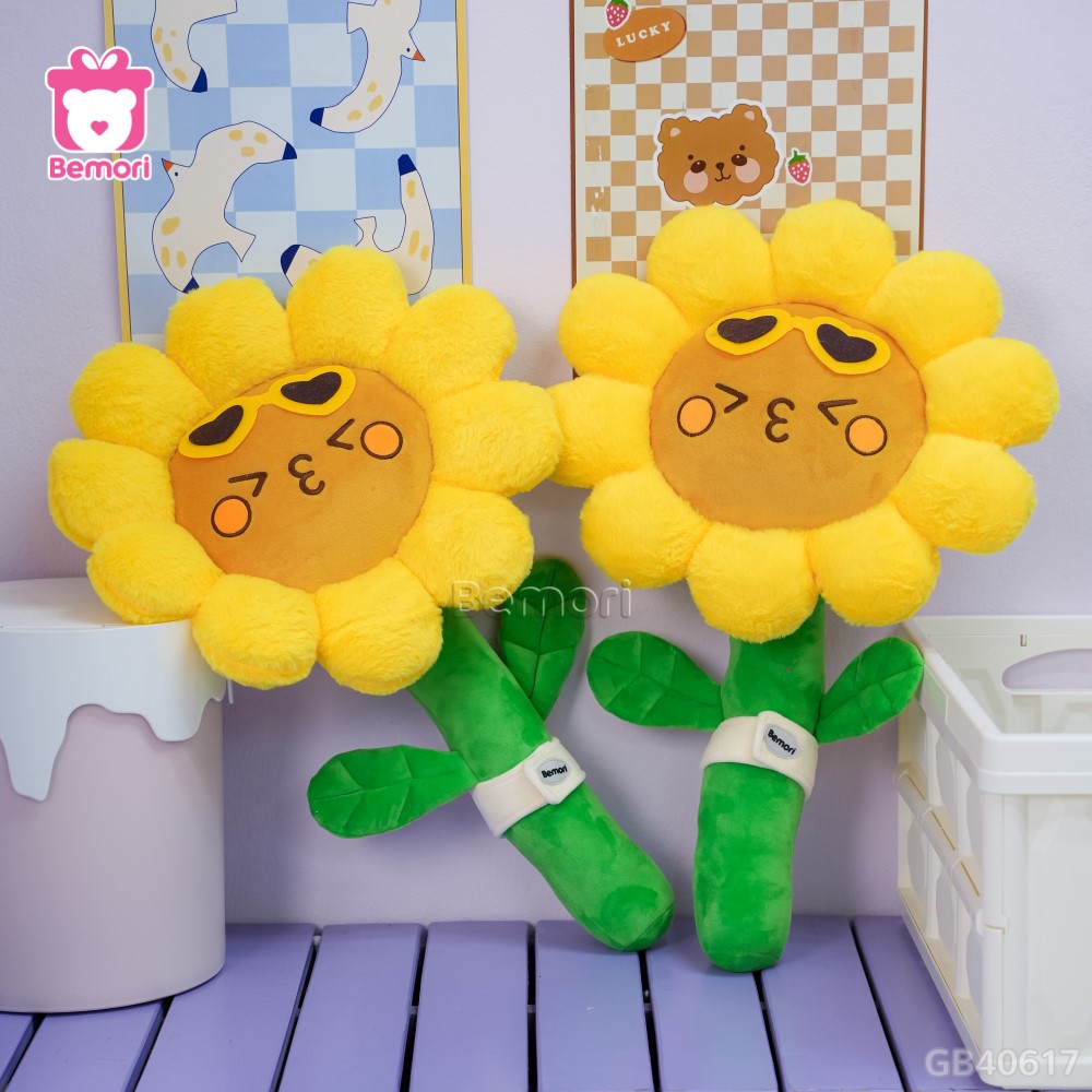 Bó Hoa Hướng Dương Bông Vải Lông