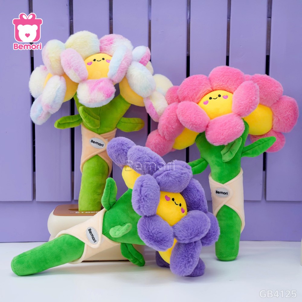 Bó Hoa Bông Mặt Cười Vải Lông