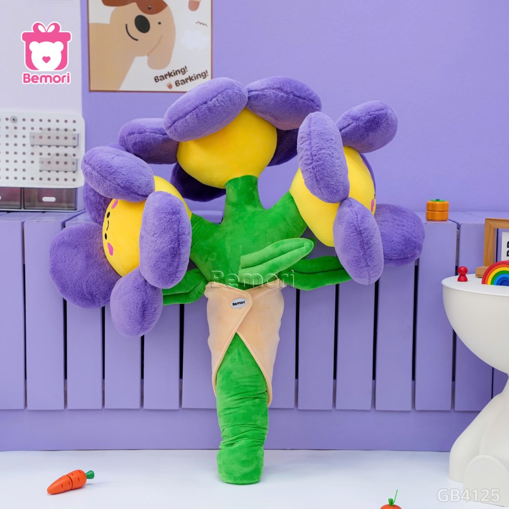 Bó Hoa Bông Mặt Cười Vải Lông