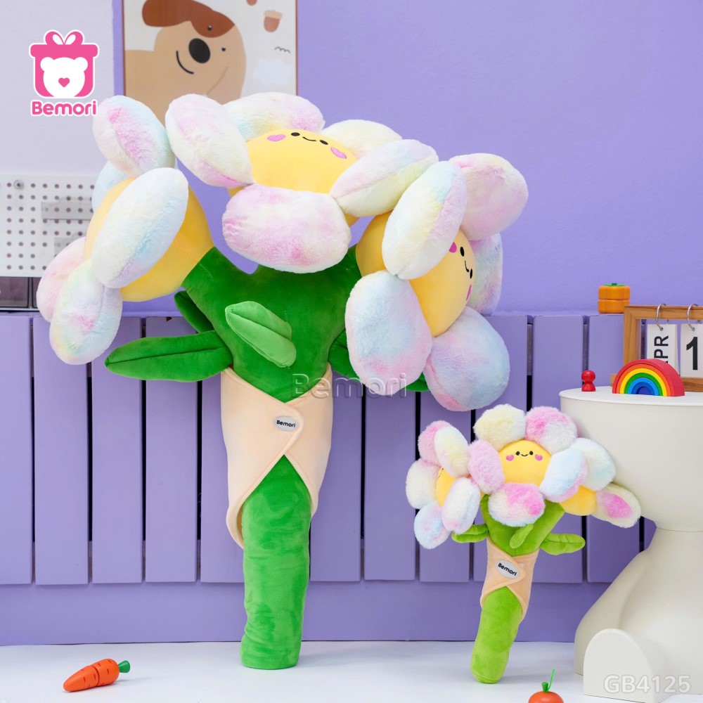 Bó Hoa Bông Mặt Cười Vải Lông