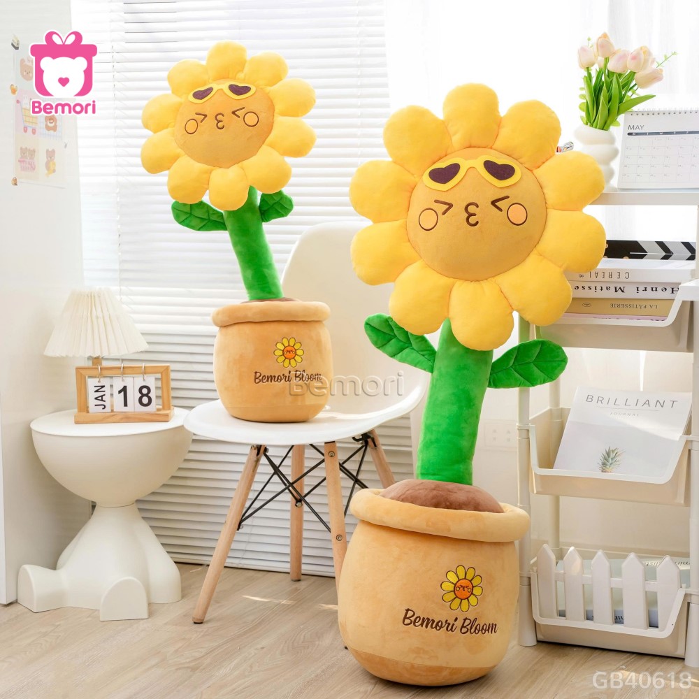 Chậu hoa bông hướng dương mang lại cảm giác ấm áp