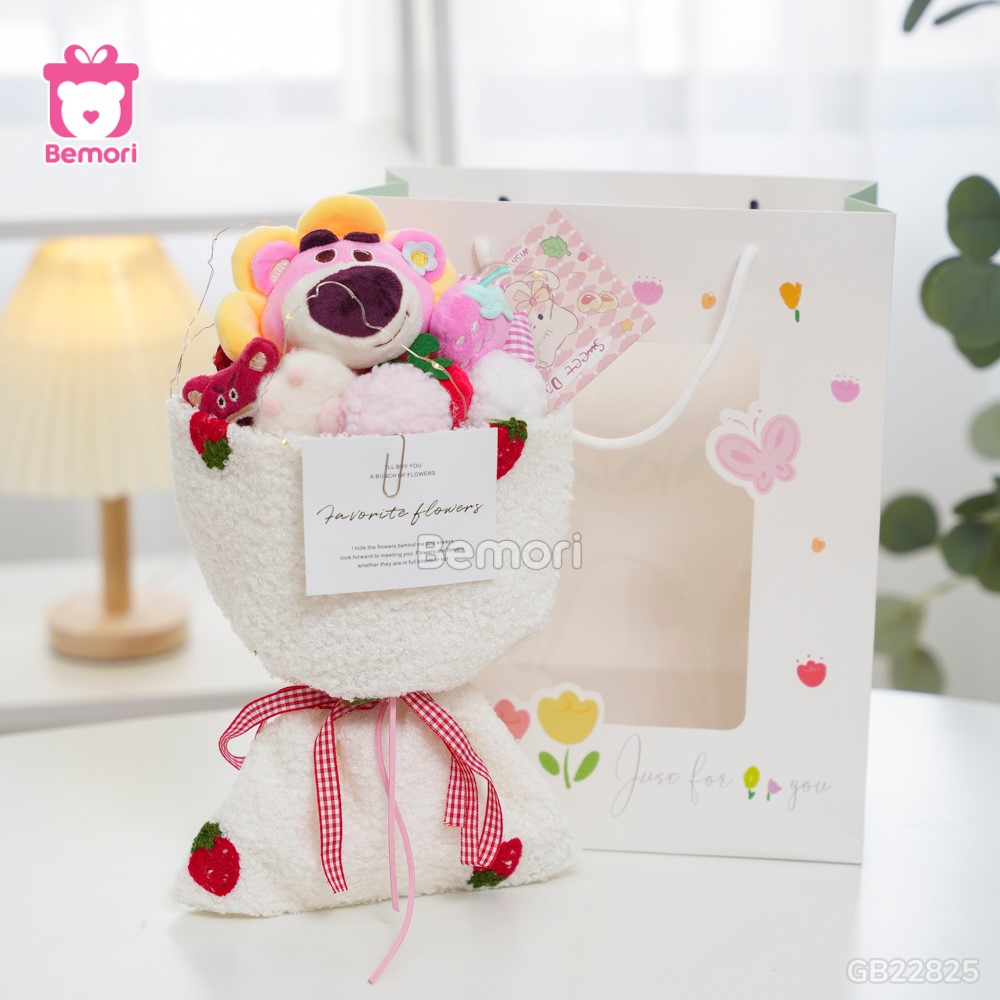 Set Bó Hoa Gấu Bông Lotso – Lotso mặt hoa