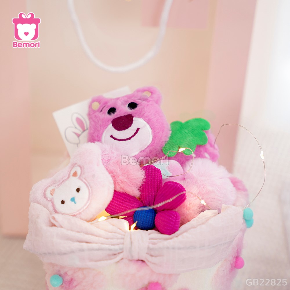 Set Bó Hoa Vải Lotso Hoa Nổi