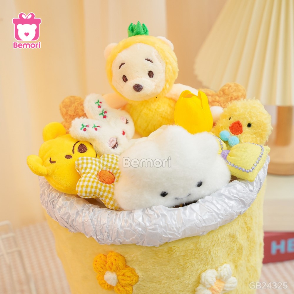 Set Bó Hoa Vải Lông Vàng – Pooh