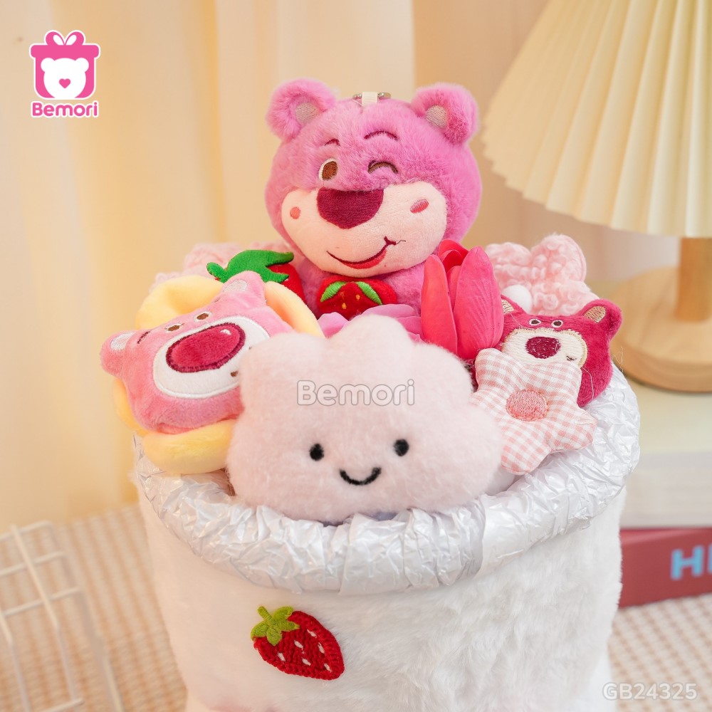 Set Bó Hoa Vải Lông Trắng – Lotso