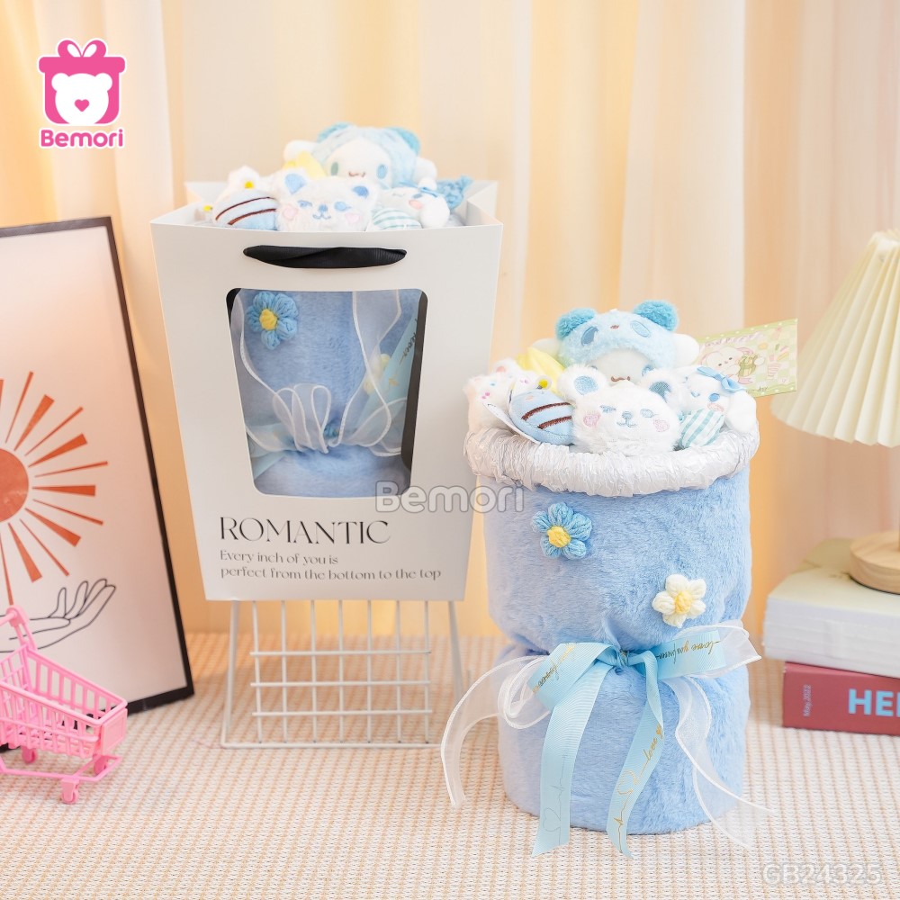 Set Bó Hoa Vải Lông Xanh – Thỏ Cinnamoroll