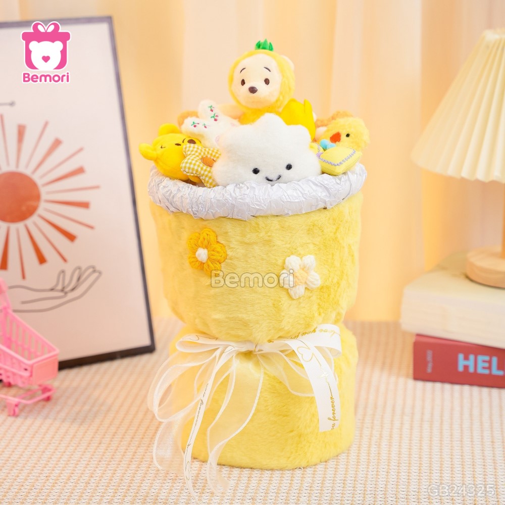 Set Bó Hoa Vải Lông Vàng – Pooh