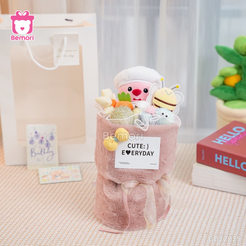 Set Bó Hoa Vải Loopy – Loopy Mũ Trắng