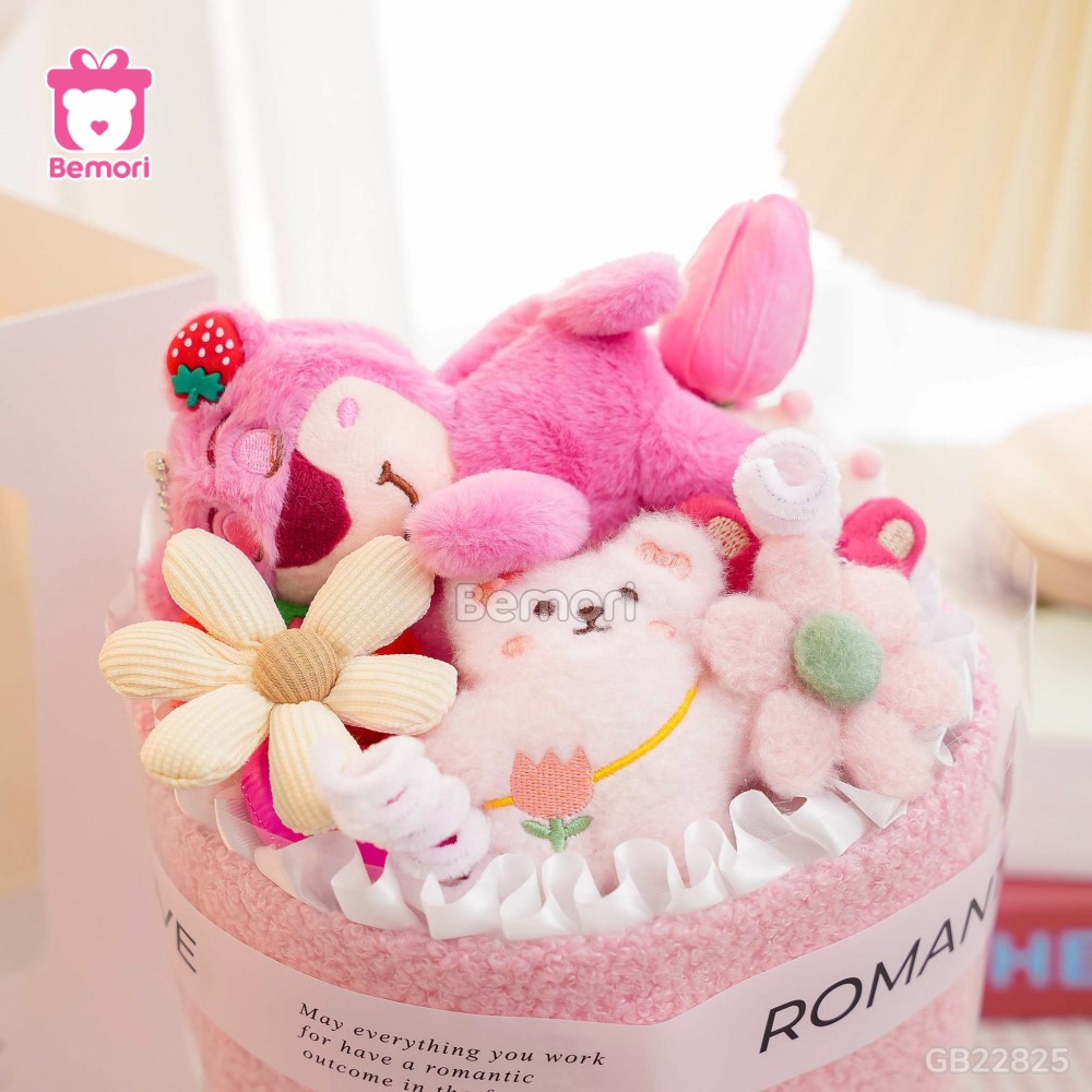 Set Bó Hoa Vải Lotso – Hoa Tulip phiên bản Lotso nằm