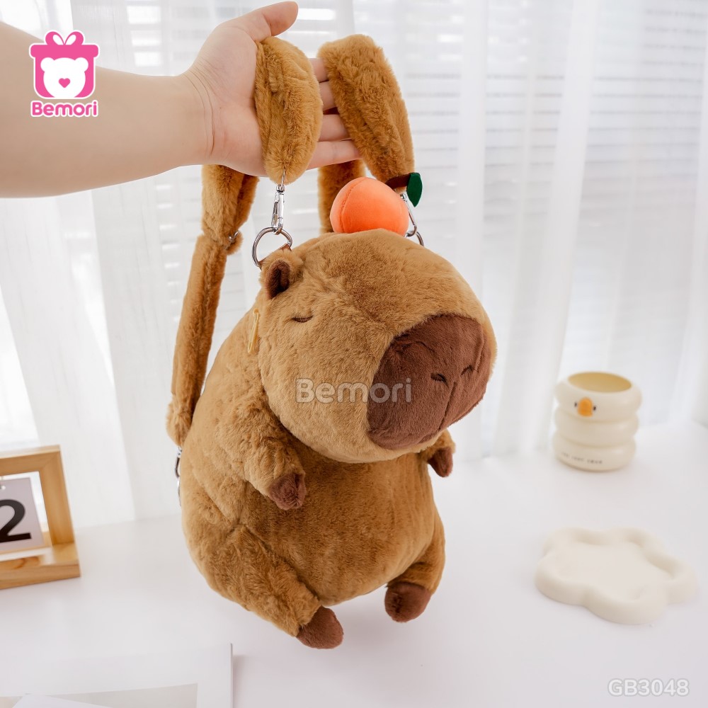 Balo Chuột Capybara Nâu Đội Quả