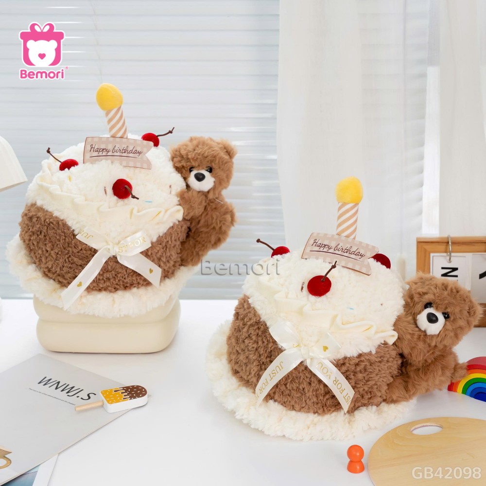 Gấu Bông Bánh Sinh Nhật Gấu Cherry