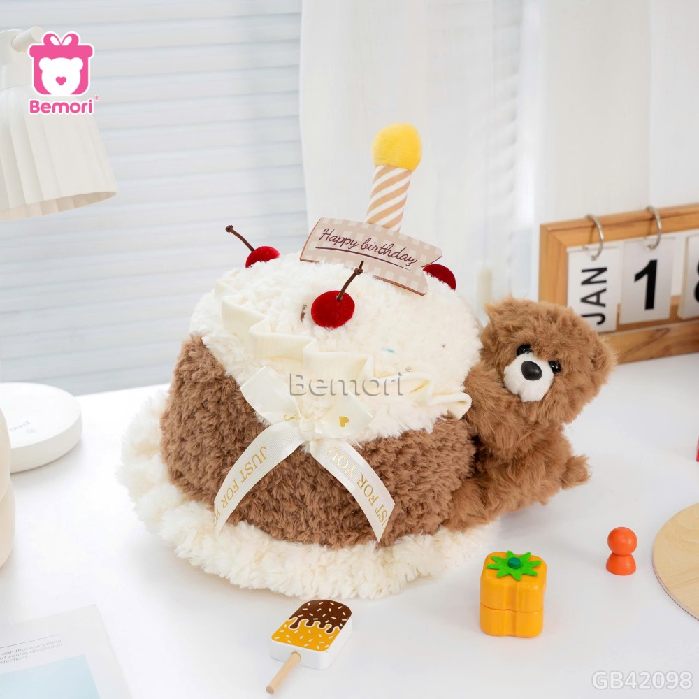 Gấu Bông Bánh Sinh Nhật Gấu Cherry