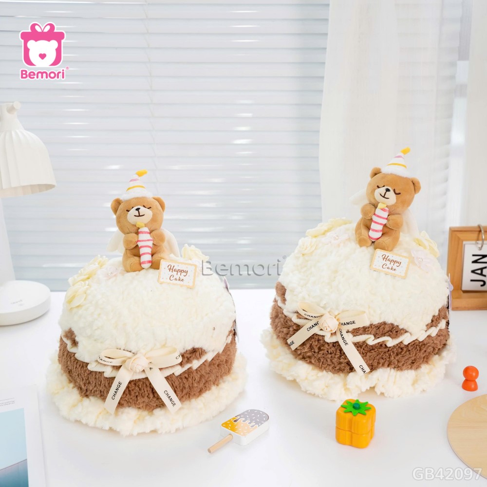 Gấu Bông Bánh Sinh Nhật Gấu Ôm Nến