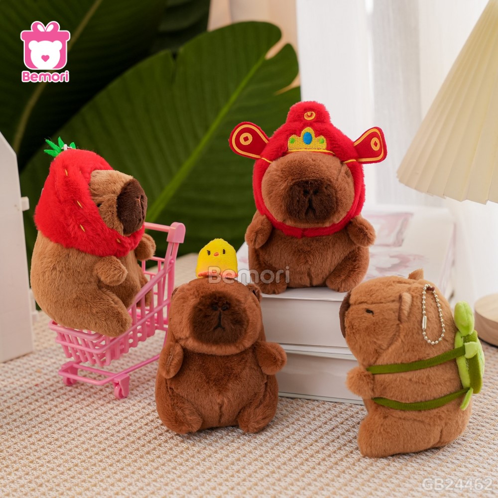 Móc Khoá Gấu Bông Capybara 12cm có nhiều mẫu mã