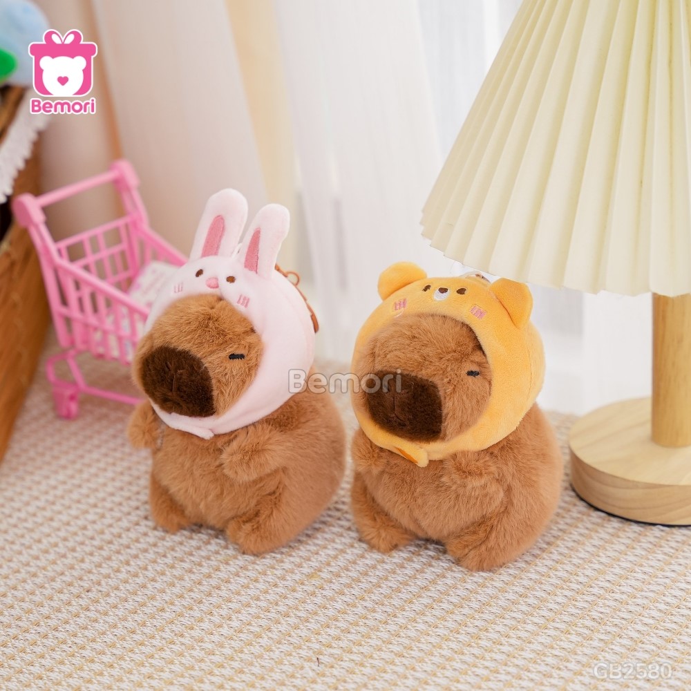 Móc Khóa Gấu Bông Capybara 15cm nhỏ gọn, tiện lợi
